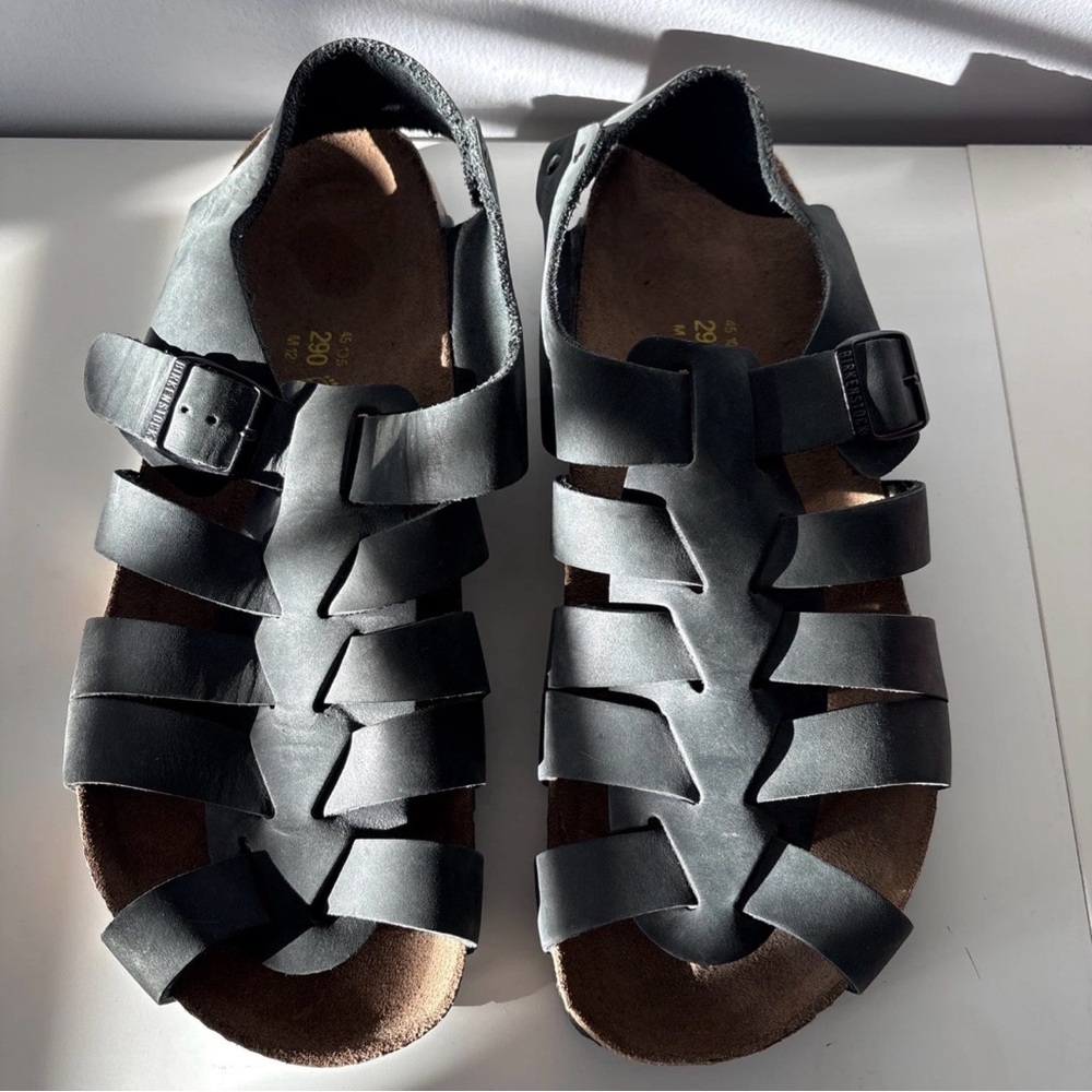 Birkenstock Papillio Phoenix Black Leather Fisherman Sandal Size 12 NWOT